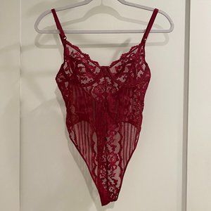 NWOT Maroon Lace Bodysuit